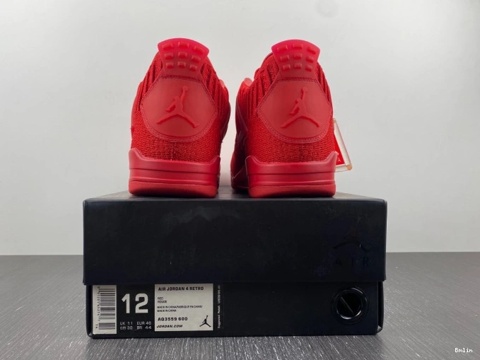 Bmlin Shoes Red Jordan Retro 4 Flyknit AQ3559-600 0709